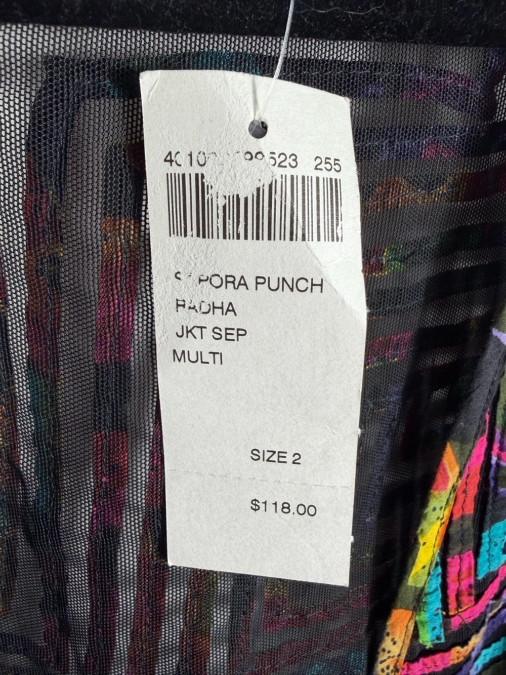 Chico’s NWT Women’s Rainbow Ribbon Embroidered Jacket In Chico’s Size 2, Large. - Picture 9 of 13